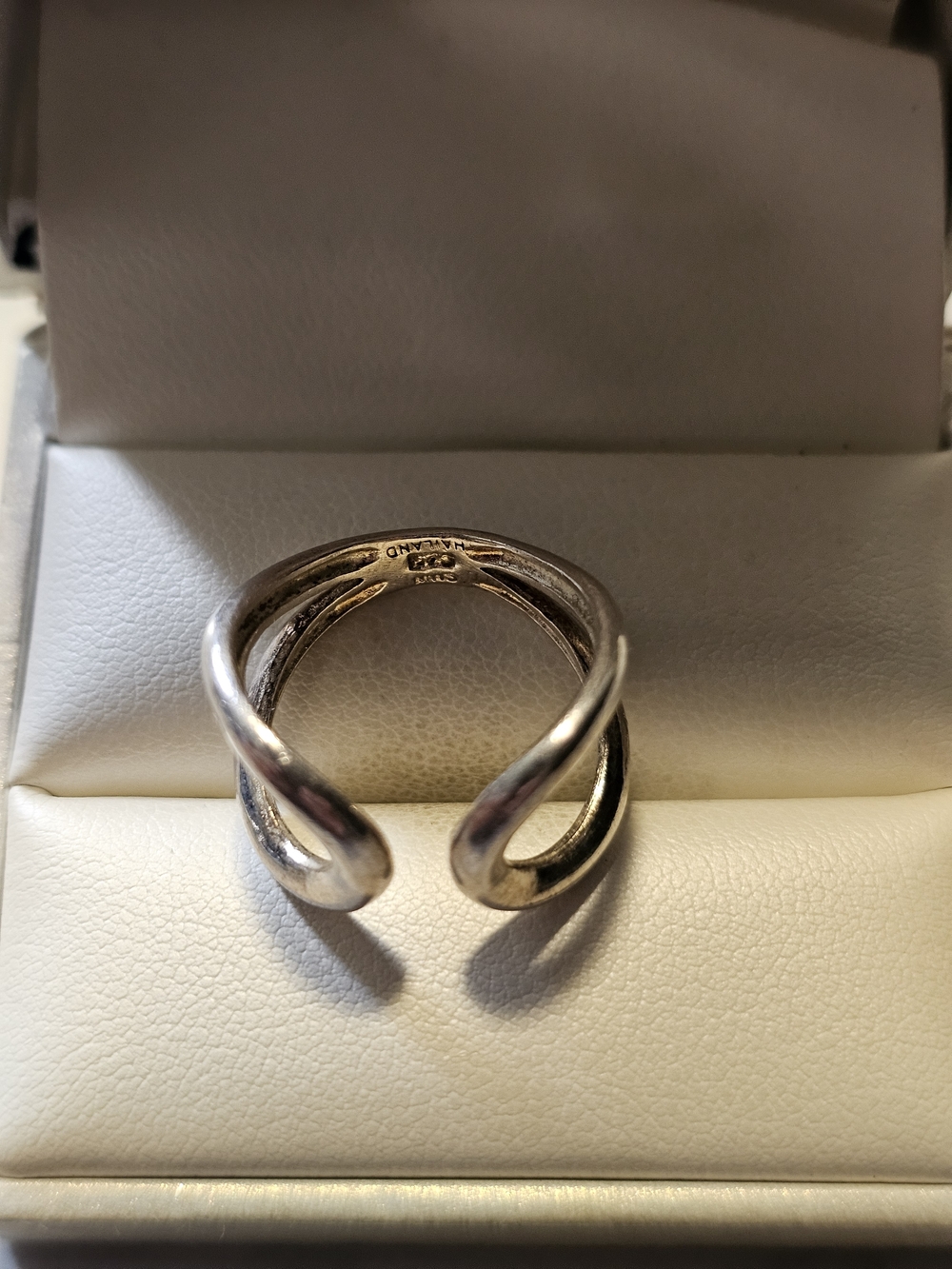 Sterling Silver 925 Open Twist Ring - Size 7¼